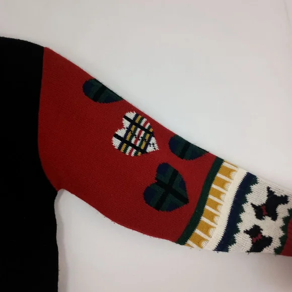 Vintage 80s Miniwaves Girls Multicolored Puppy Sweater size Large Preppy - Picture 6 of 7